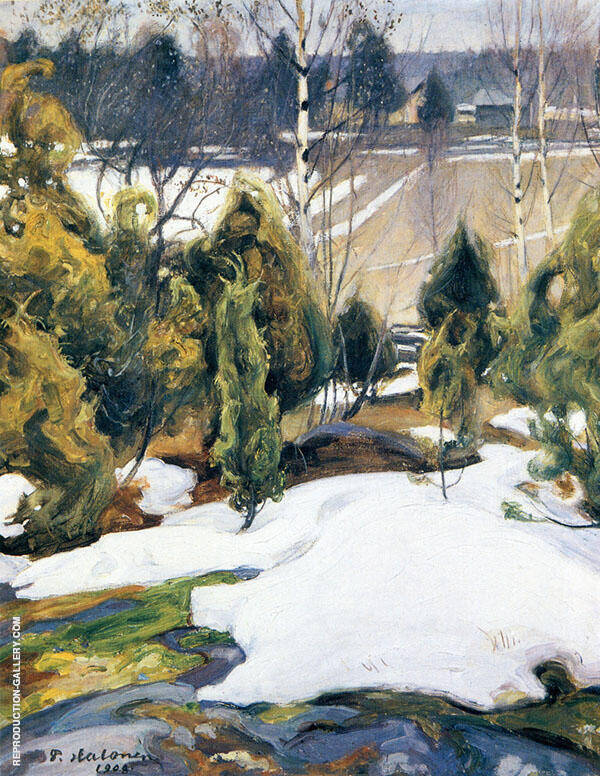 The Last Snow 1908 by Pekka Halonen | Oil Painting Reproduction