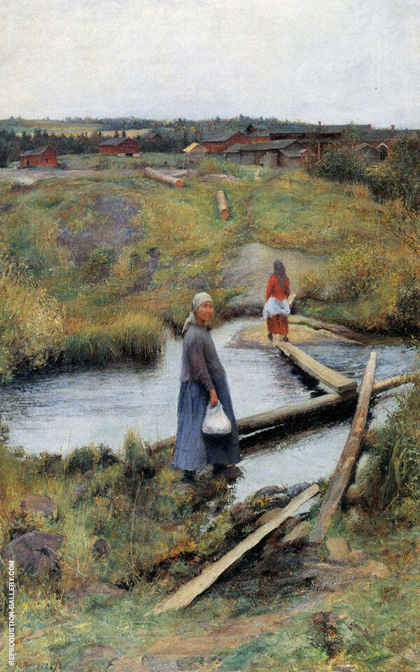 The Short Cut 1892 by Pekka Halonen | Oil Painting Reproduction