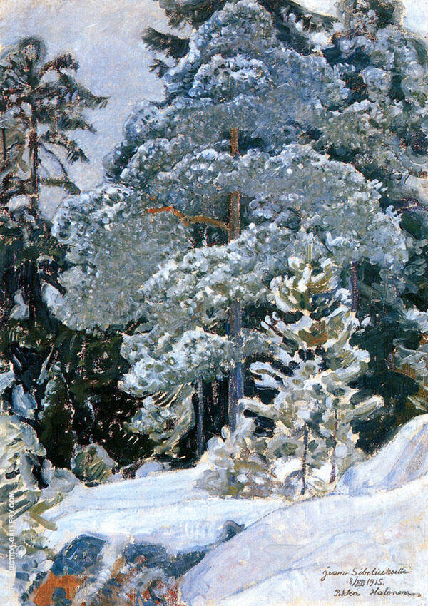 Winter Forest 1915 by Pekka Halonen | Oil Painting Reproduction