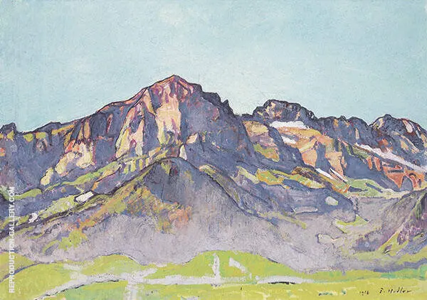 Dents Blanches near Champer in The Morning Sun 1916 By Ferdinand Hodler