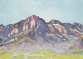 Dents Blanches near Champer in The Morning Sun 1916 By Ferdinand Hodler