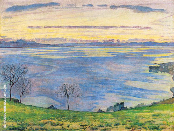 Lake Geneva in The Evening from Chexbres 1895 | Oil Painting Reproduction