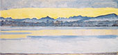 Lake Geneva with Mont Blanc at Dawn 1918 By Ferdinand Hodler