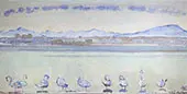 Lake Geneva with Six Swans 1914 By Ferdinand Hodler