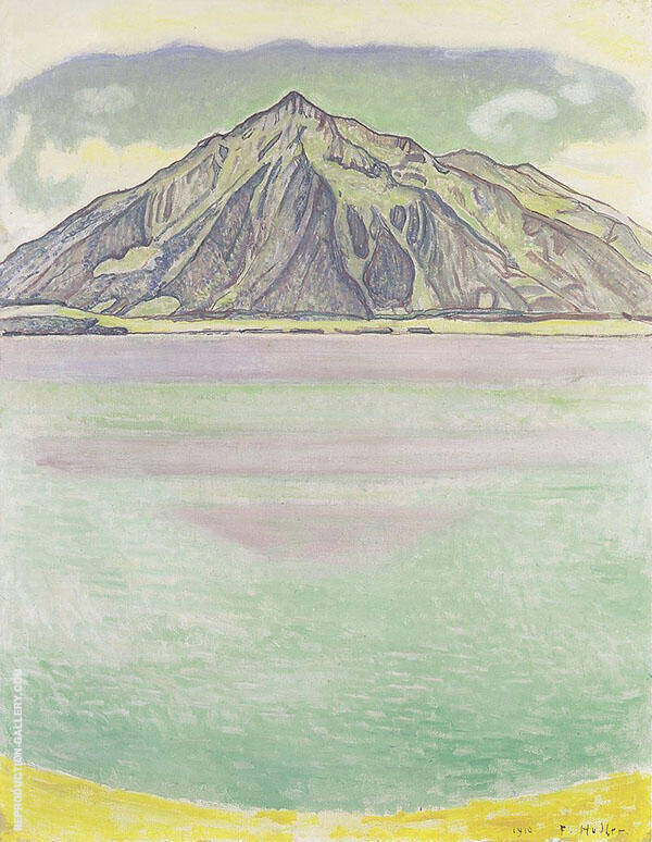 Lake Thun with Niesen 1910 by Ferdinand Hodler | Oil Painting Reproduction