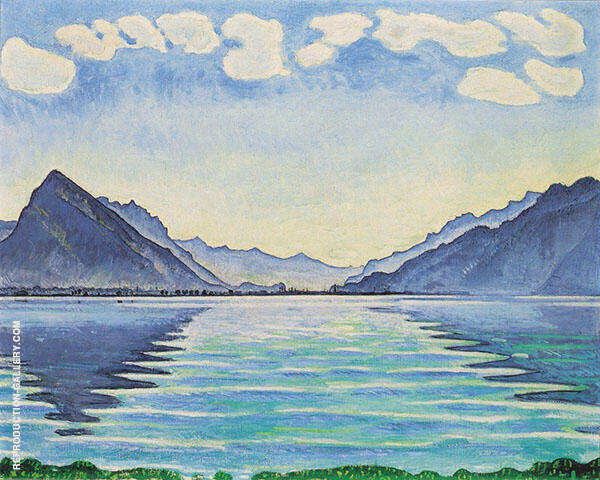 Lake Thun with Symmetrical Reflection 1905 | Oil Painting Reproduction