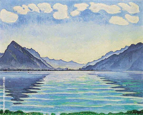 Lake Thun with Symmetric Reflection 1905 By Ferdinand Hodler