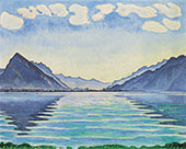 Lake Thun with Symmetrical Reflection 1905 By Ferdinand Hodler