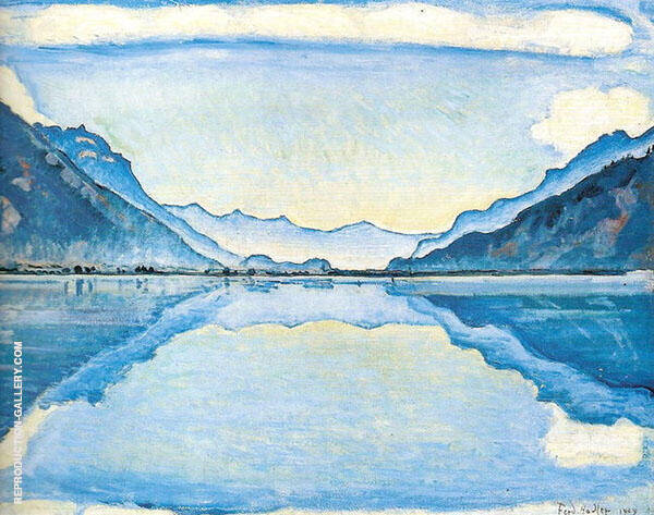Lake Thun with Symmetrical Reflection 1909 | Oil Painting Reproduction