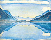 Lake Thun with Symmetrical Reflection 1909 By Ferdinand Hodler