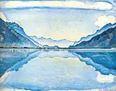 Lake Thun with Symmetric Reflection 1909 By Ferdinand Hodler