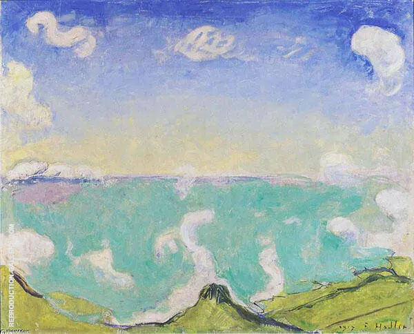 Landscape near Caux with Rising Clouds 1917 By Ferdinand Hodler