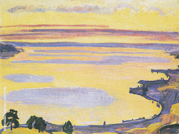 Sunset on Lake Geneva from Caux 1917 | Oil Painting Reproduction