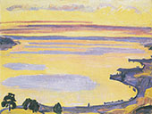 Sunset on Lake Geneva from Caux 1917 By Ferdinand Hodler