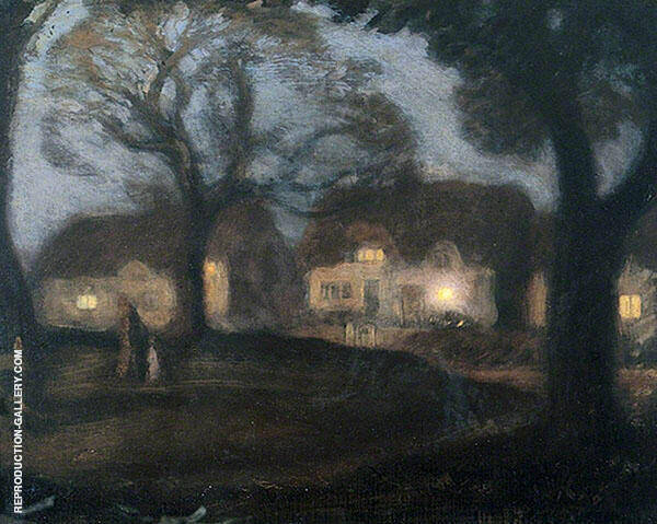 The Village Green in The Night | Oil Painting Reproduction