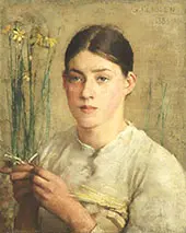 A Straw Plaiter By Sir George Clausen