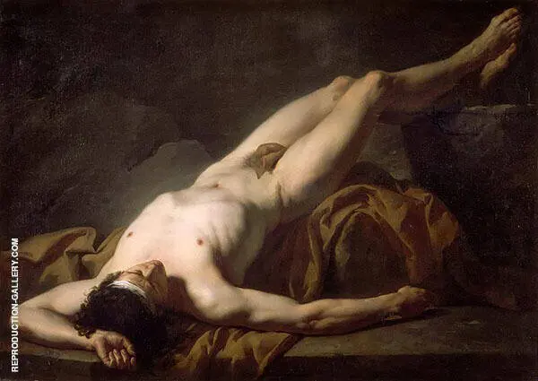 Male Nude known as Hector By Jacques-Louis David