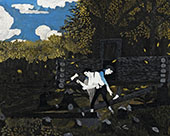 Abraham Lincoln and his Father Building Their Cabin on Pigeon Creek c1934 By Horace Pippin