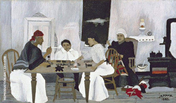 Domino Players 1943 by Horace Pippin | Oil Painting Reproduction
