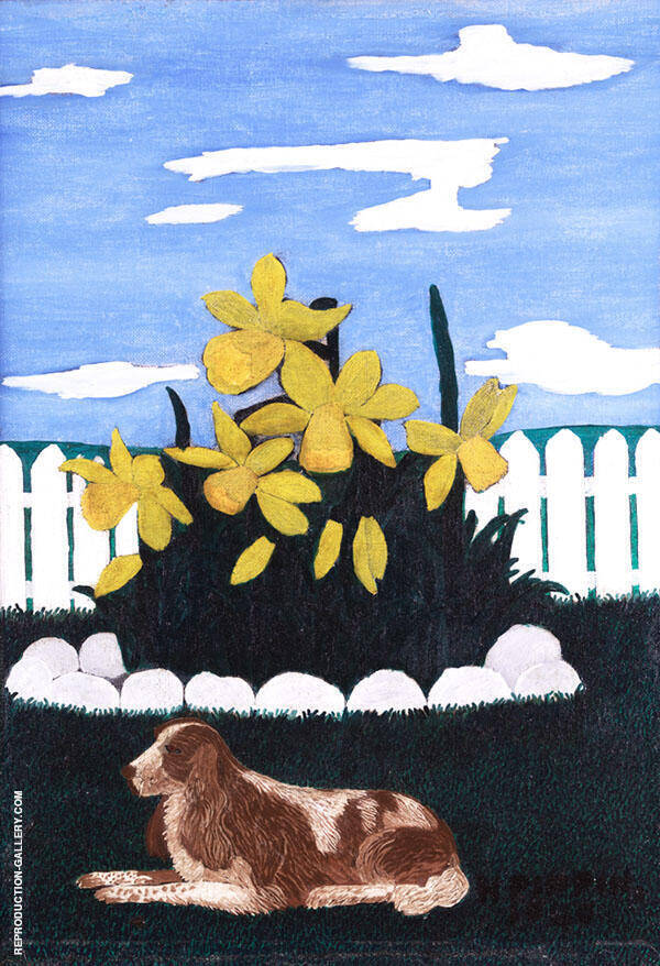 Giant Daffodils 1940 by Horace Pippin | Oil Painting Reproduction