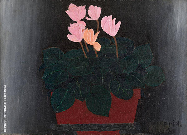 Pink Flowers 1941 by Horace Pippin | Oil Painting Reproduction