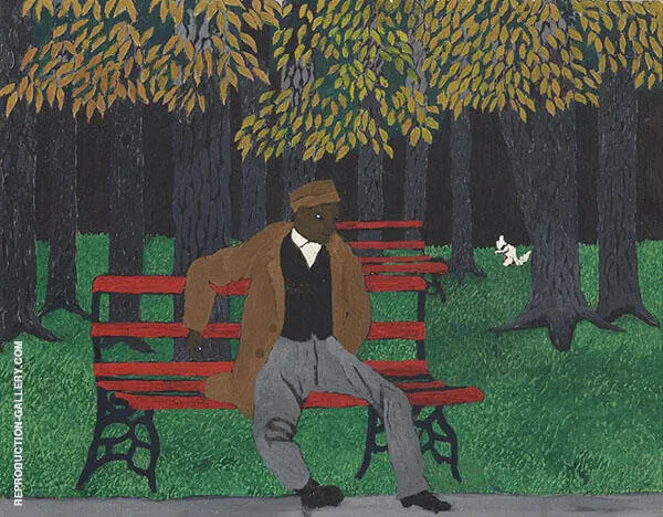 Man on a Bench, The Park Bench 1946 By Horace Pippin