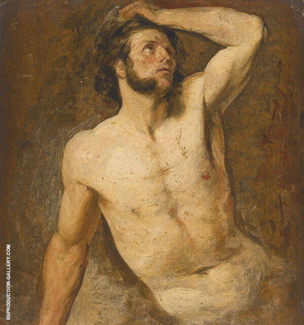 An Academy Studio of A Male Nude c1839 | Oil Painting Reproduction