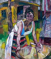 Doing The Laundry 1910 By Aristarkh Vasilyevich Lentulov