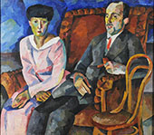 Family Portrait N M Schekotov with His Wife 1919 By Aristarkh Vasilyevich Lentulov