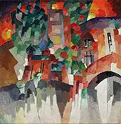 Landscape with Gates Kislovodsk 1913 By Aristarkh Vasilyevich Lentulov