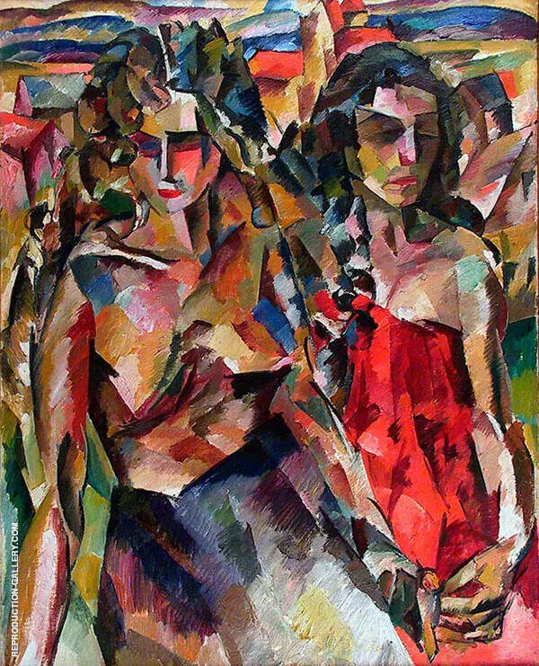 Two Women 1919 By Aristarkh Vasilyevich Lentulov