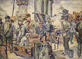 Workers of The Kerch Factory 2 By Aristarkh Vasilyevich Lentulov