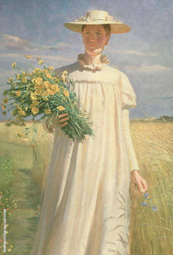 Anna Ancher Returning from Flower Picking 1902 | Oil Painting Reproduction