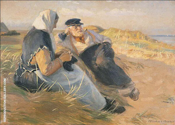 Fisherman Anders Velle and His Wife Ane on Skagen By Michael Peter Ancher