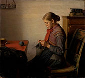 Skagen Girl Maren Sofie Knitting By Michael Peter Ancher