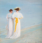 Two Ladies on The Beach By Michael Peter Ancher