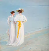 Two Ladies on The Beach By Michael Peter Ancher