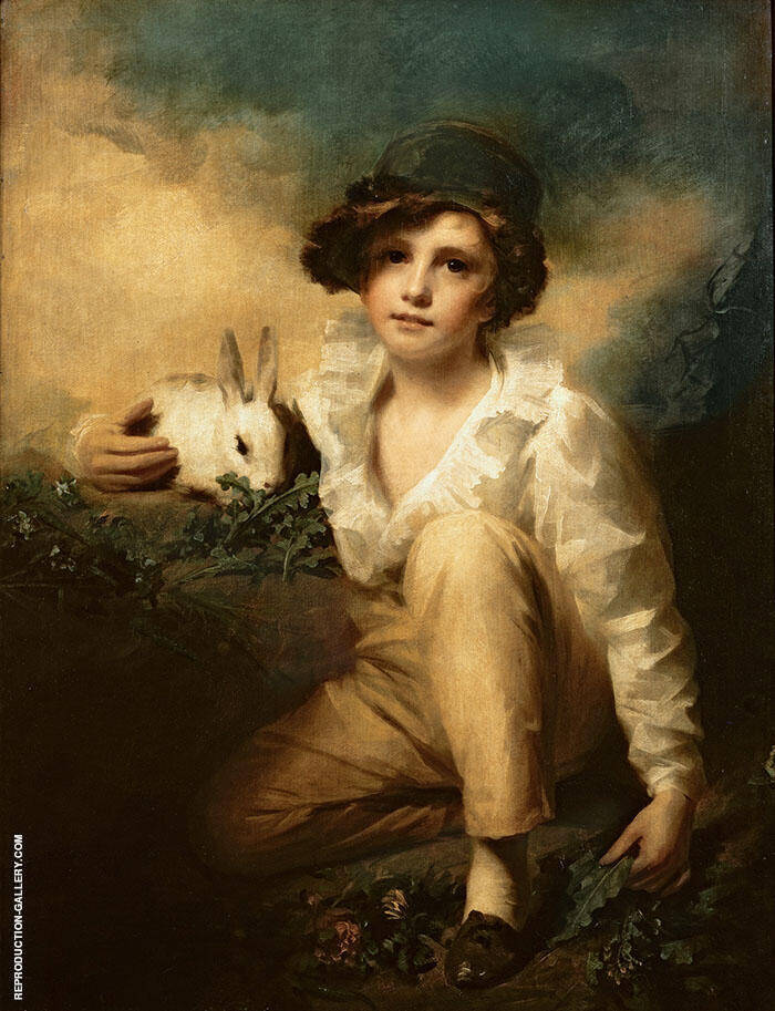 Boy and Rabbit 1814 by Sir Henry Raeburn | Oil Painting Reproduction
