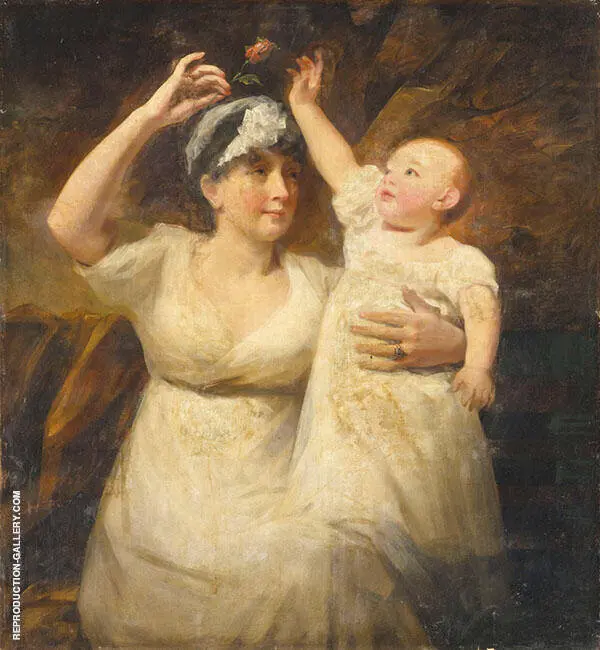Double Portrait of Mrs. Graham Young and her Child Three Quarter Length By Sir Henry Raeburn