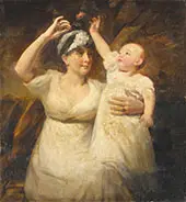 Double Portrait of Mrs. Graham Young and her Child Three Quarter Length By Sir Henry Raeburn