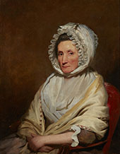Half Length Portrait of A Lady in Lace Bonnet By Sir Henry Raeburn