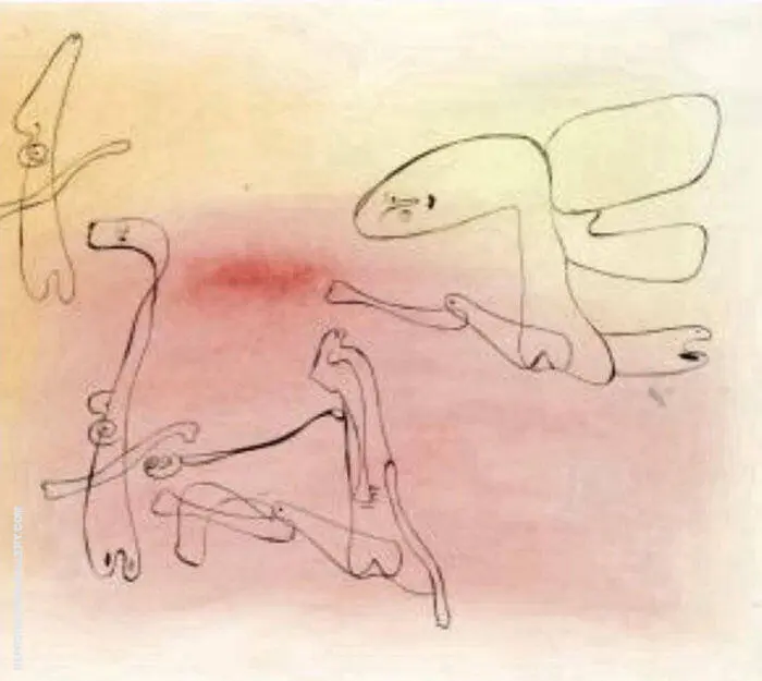 Untitled Line Painting By Joan Miro