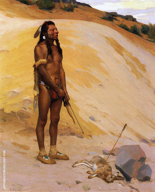 An Indian Hunter by E. Irving Couse | Oil Painting Reproduction