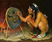 Decorating The War Shield By E. Irving Couse