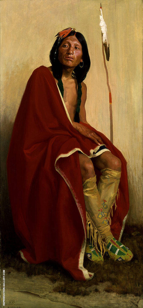 Eanger Irving Couse Elk Foot of The Taos Tribet | Oil Painting Reproduction