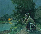 Flute Song Moonlight 1927 By E. Irving Couse