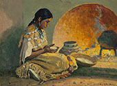 Girl by The Oven By E. Irving Couse