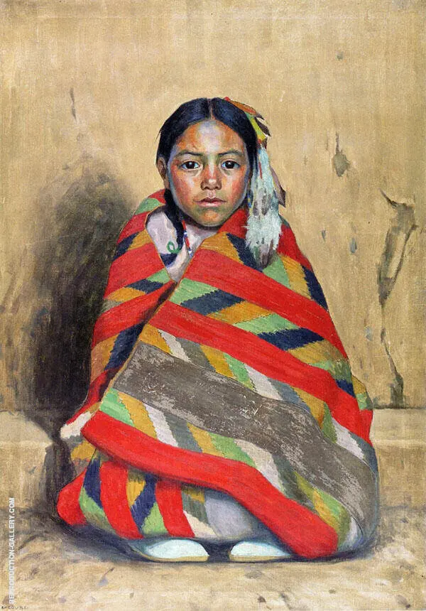 Indian Girl in A Blanket 1921 By E. Irving Couse