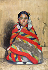 Indian Girl in A Blanket 1921 By E. Irving Couse