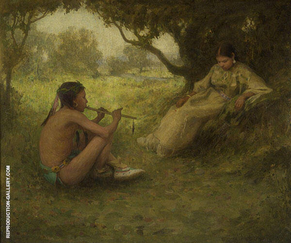 Lovers Indian Love Song by E. Irving Couse | Oil Painting Reproduction